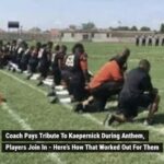 Coach Pays Tribute To Kaepernick During Anthem